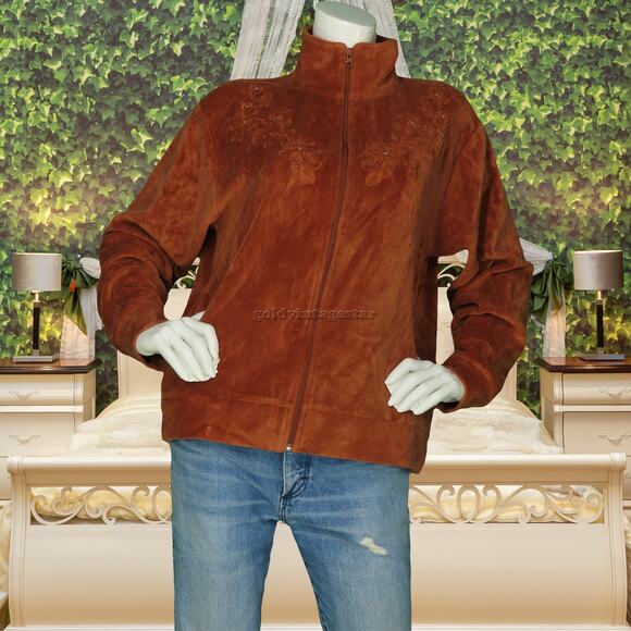 Afiva Terry Embossed Zip Jacket Boho-Chic L - Picture 1 of 6